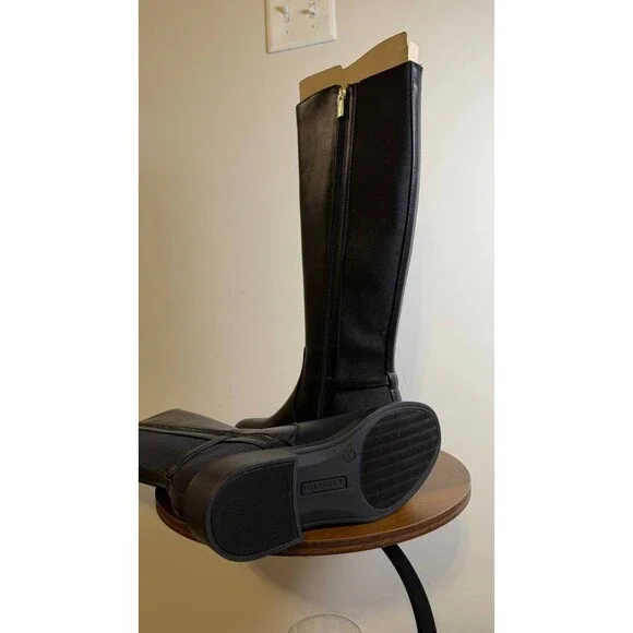 Tommy Hilfiger Imizza Boots 7.5M Black Faux Leather Knee‑High NIB msrp$159 - Picture 7 of 15